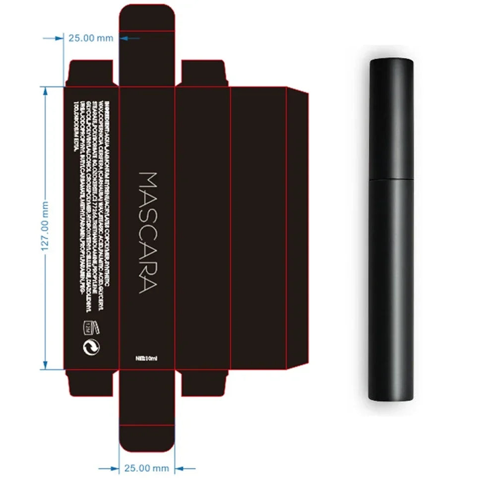 10ml Private Label Mascara Custom Bulk Black Color Round Tube Thick Curling Waterproof Fast-dry Lengthening Beautiful Eye Makeup