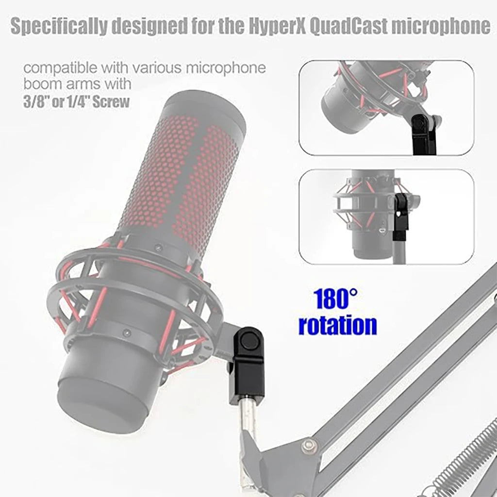 Microphone Stand Fixing Screw Adapter Mic Stand 1/4 3/8 5/8 Thread Adapter Screw Set Aluminum Alloy Mic Boom Arm Extension Rod