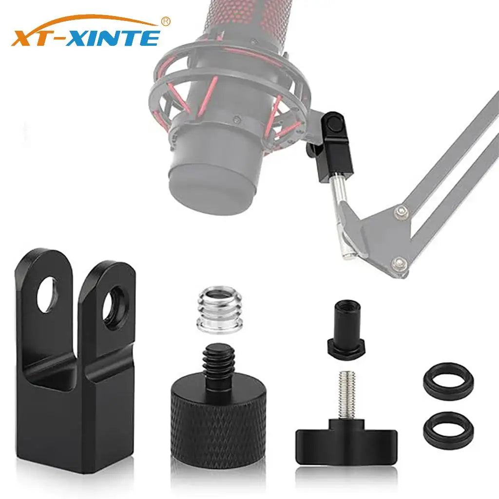 Microphone Stand Fixing Screw Adapter Mic Stand 1/4 3/8 5/8 Thread Adapter Screw Set Aluminum Alloy Mic Boom Arm Extension Rod